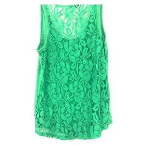 Green express racer back tank